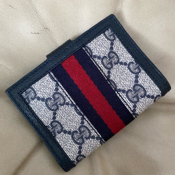 Vintage Gucci COA Men's Credit Card Wallet GG Supreme Ophidia Sherry Web Stripe - Picture 4 of 11
